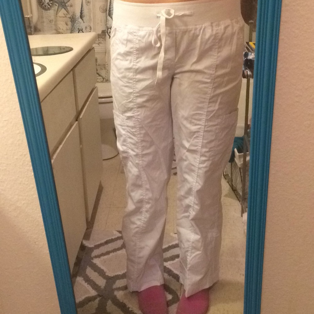 White scrub pants